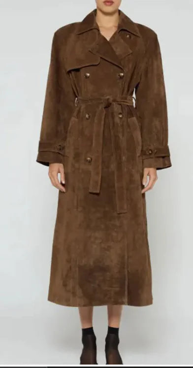 Manteau d'automne et d'hiver pour femme, trench-coat long à double boutonnage avec col polo tendance